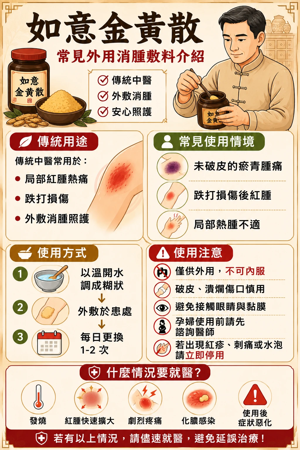 如意金黃散：紅腫熱痛外敷第 6 張圖卡